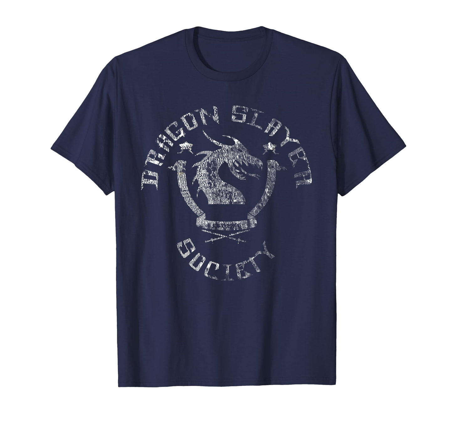 Dragon Slayer Society - Distressed Faded Nerd & Geek T Shirt T-Shirt