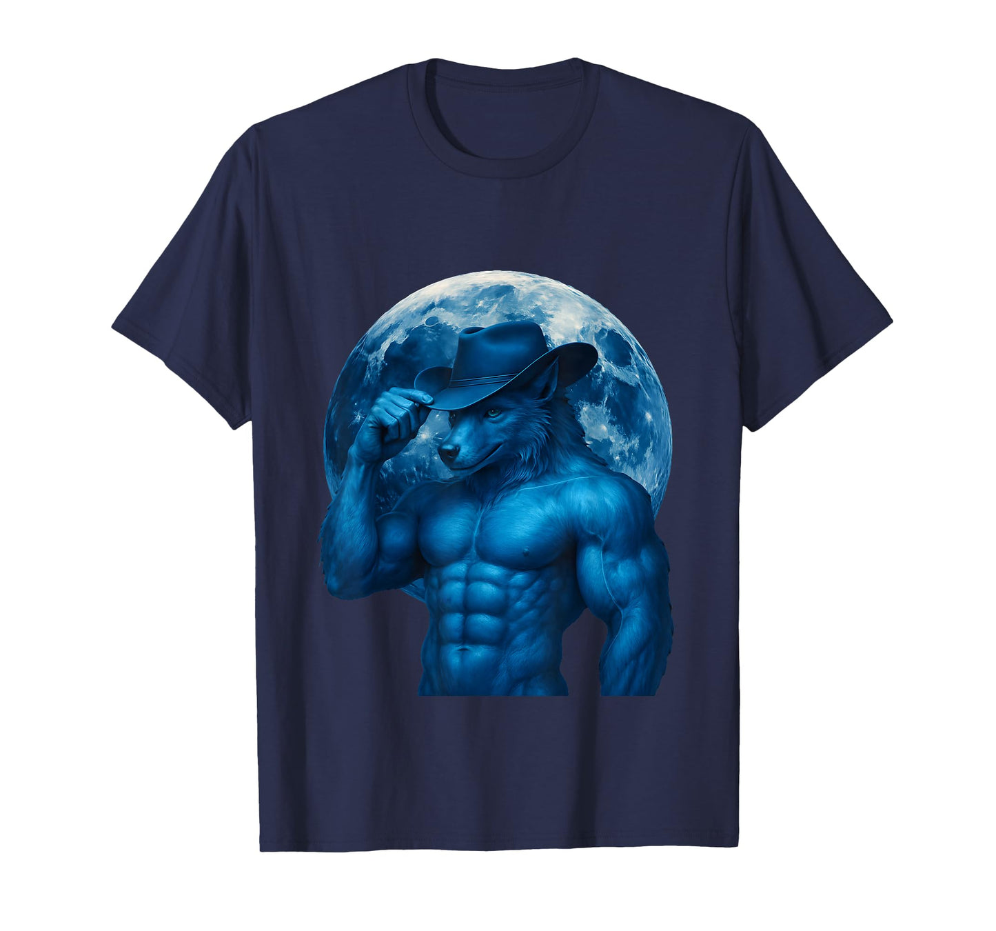 Alpha Wolf Meme Cowboy Werewolf Furry Funny Cringe Weird T-Shirt