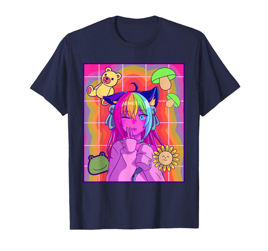 Kidcore Aesthetic Kawaii Anime Girl Old Indie 80s 90s Retro T-Shirt
