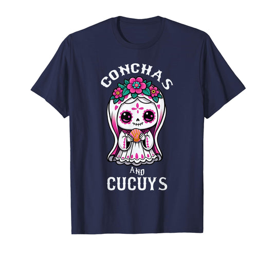 Conchas and Cucuys Mexican Halloween Ghost Concha Costume T-Shirt
