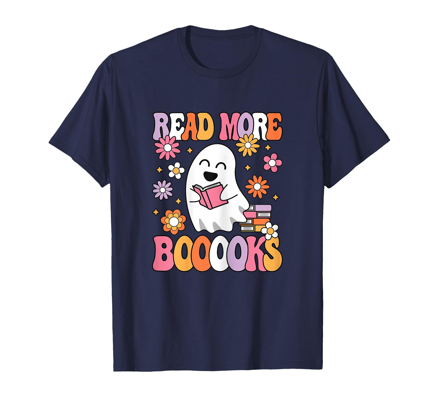 Read More Books Groovy Funny Halloween Teacher Women T-Shirt