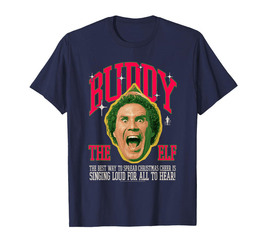 Elf Buddy Collegiate Quote and Portrait Christmas Movie T-Shirt