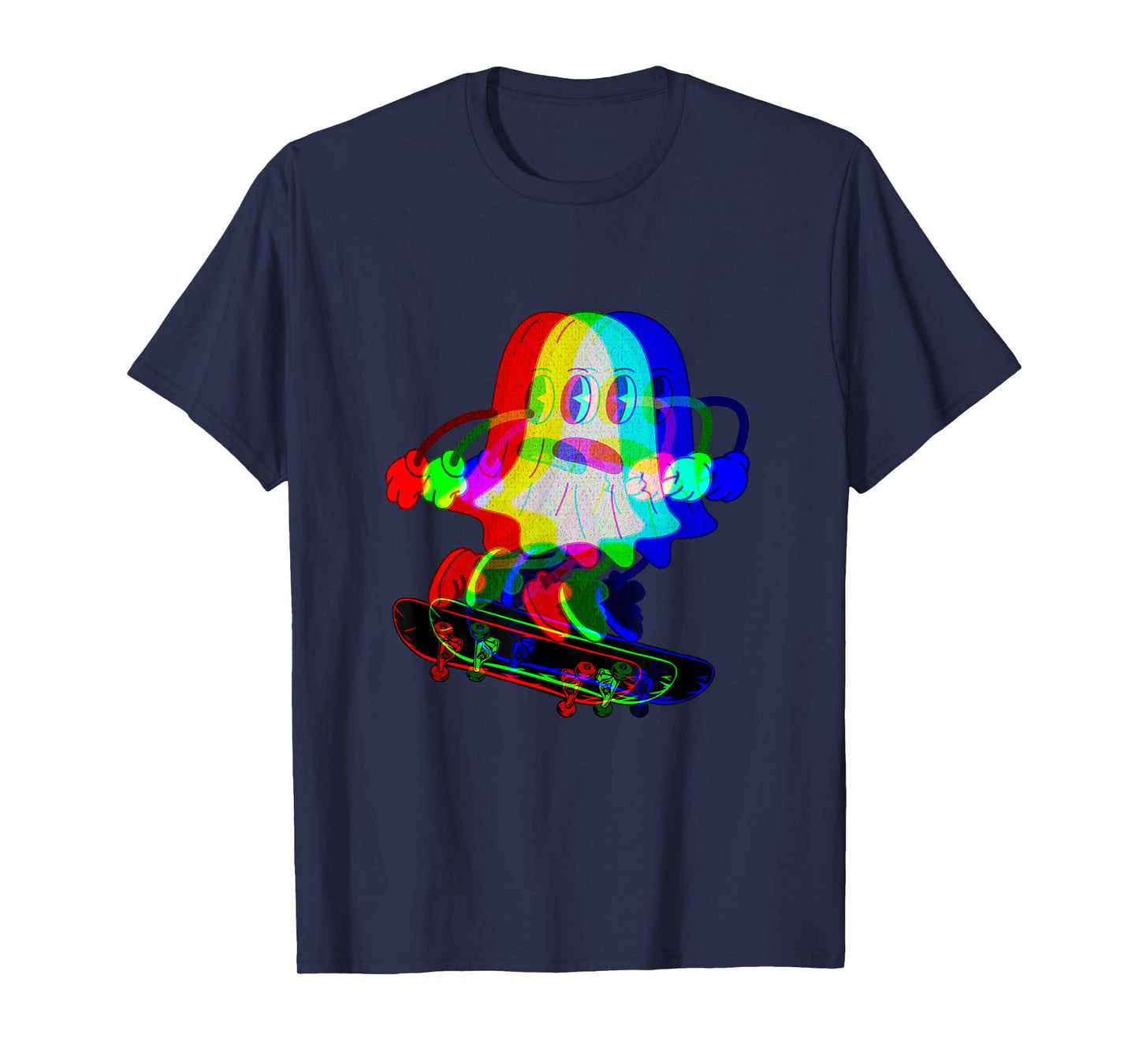 Trippy house music ghost Halloween Techno Rave skateboarding T-Shirt