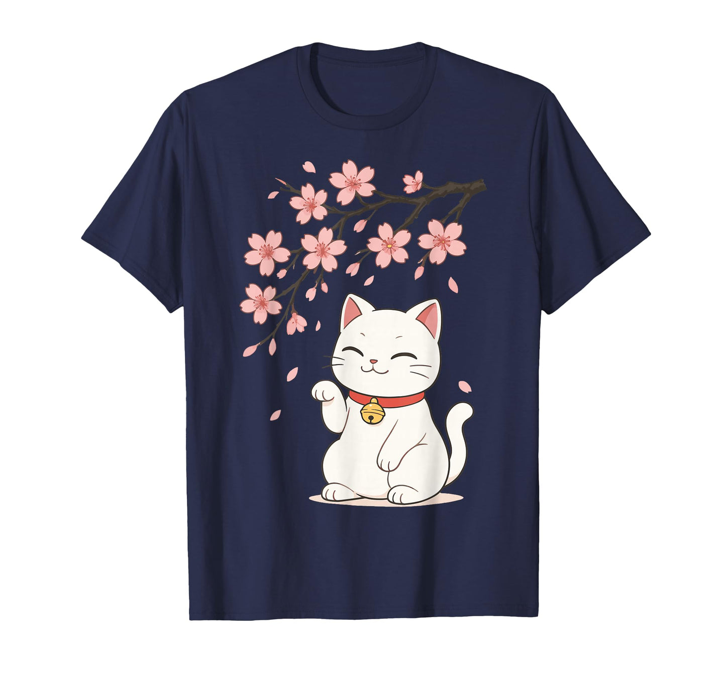 Cat Cherry Blossom Japan Anime T-Shirt