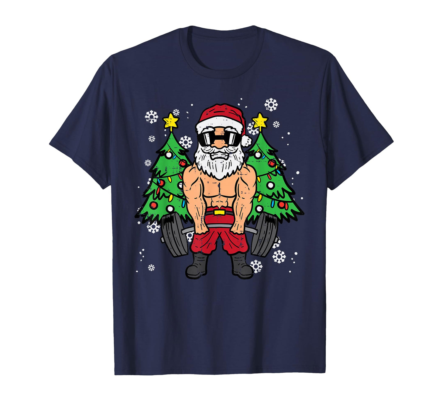 Christmas Santa Deadlift Xmas Weightlift Gym Men Women T-Shirt
