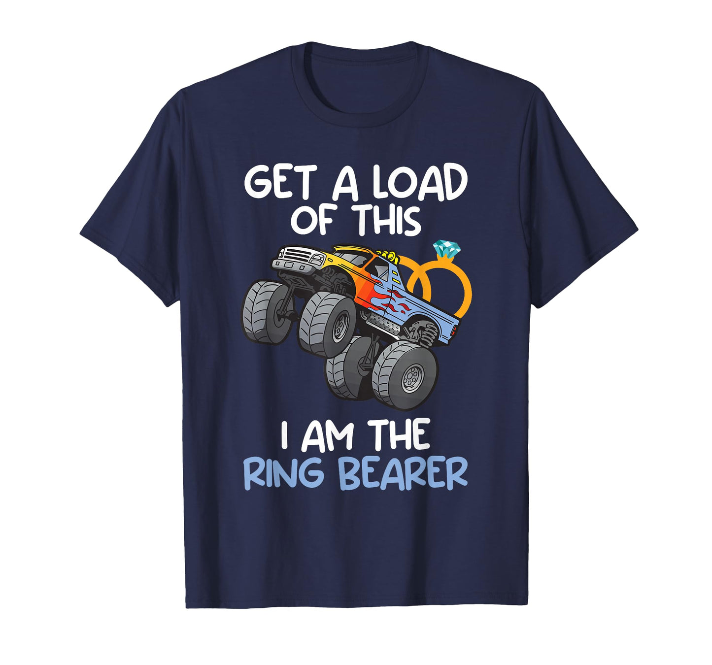 Wedding Shirt Iam The Ring Bearer Funny Monster Truck Boys T-Shirt