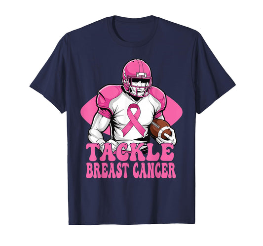 Tackle Breast Cancer Awareness American Football Women Kids T-Shirt