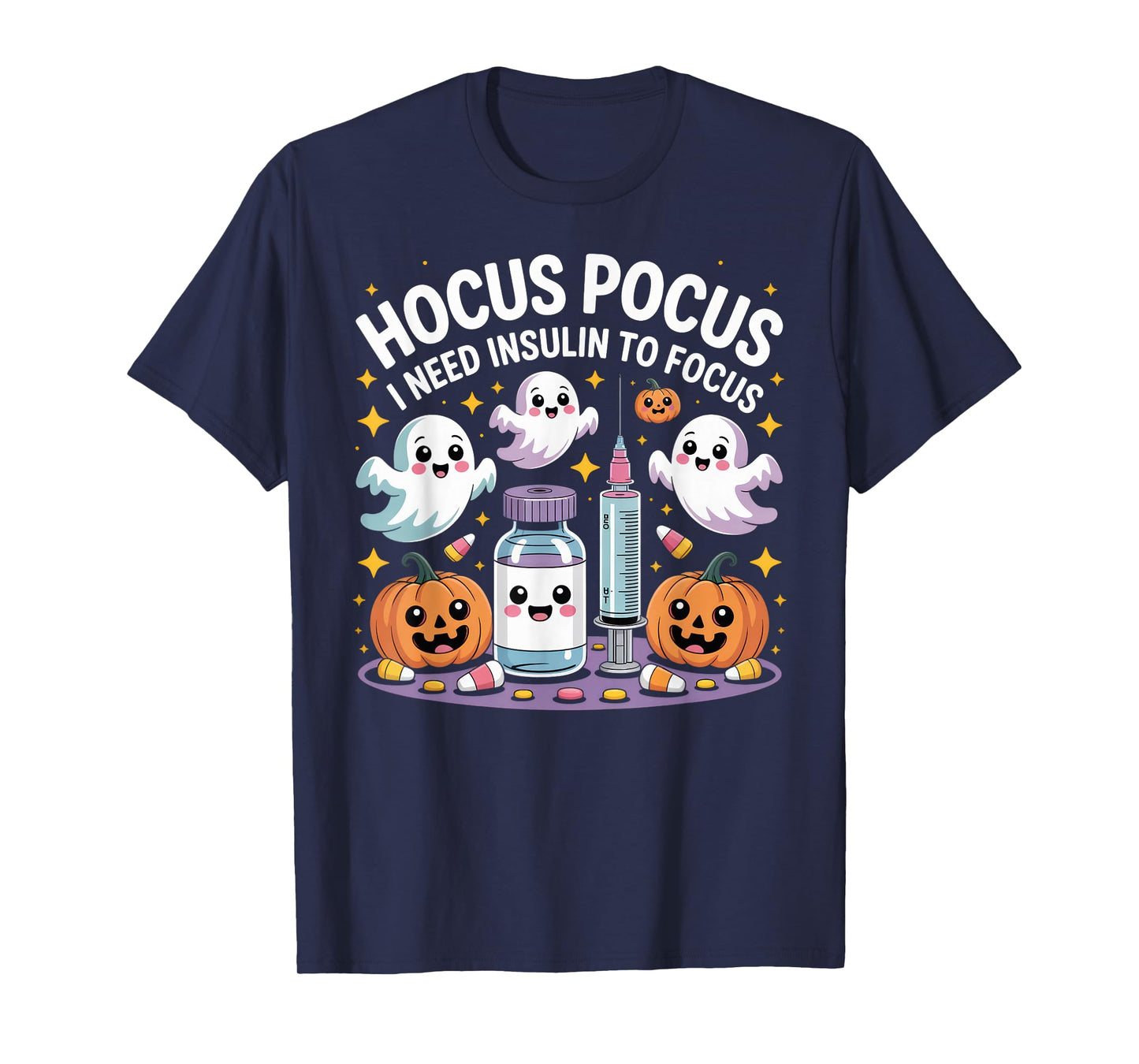 Hocus Pocus I Need Insulin to Focus Funny Halloween Diabetic T-Shirt