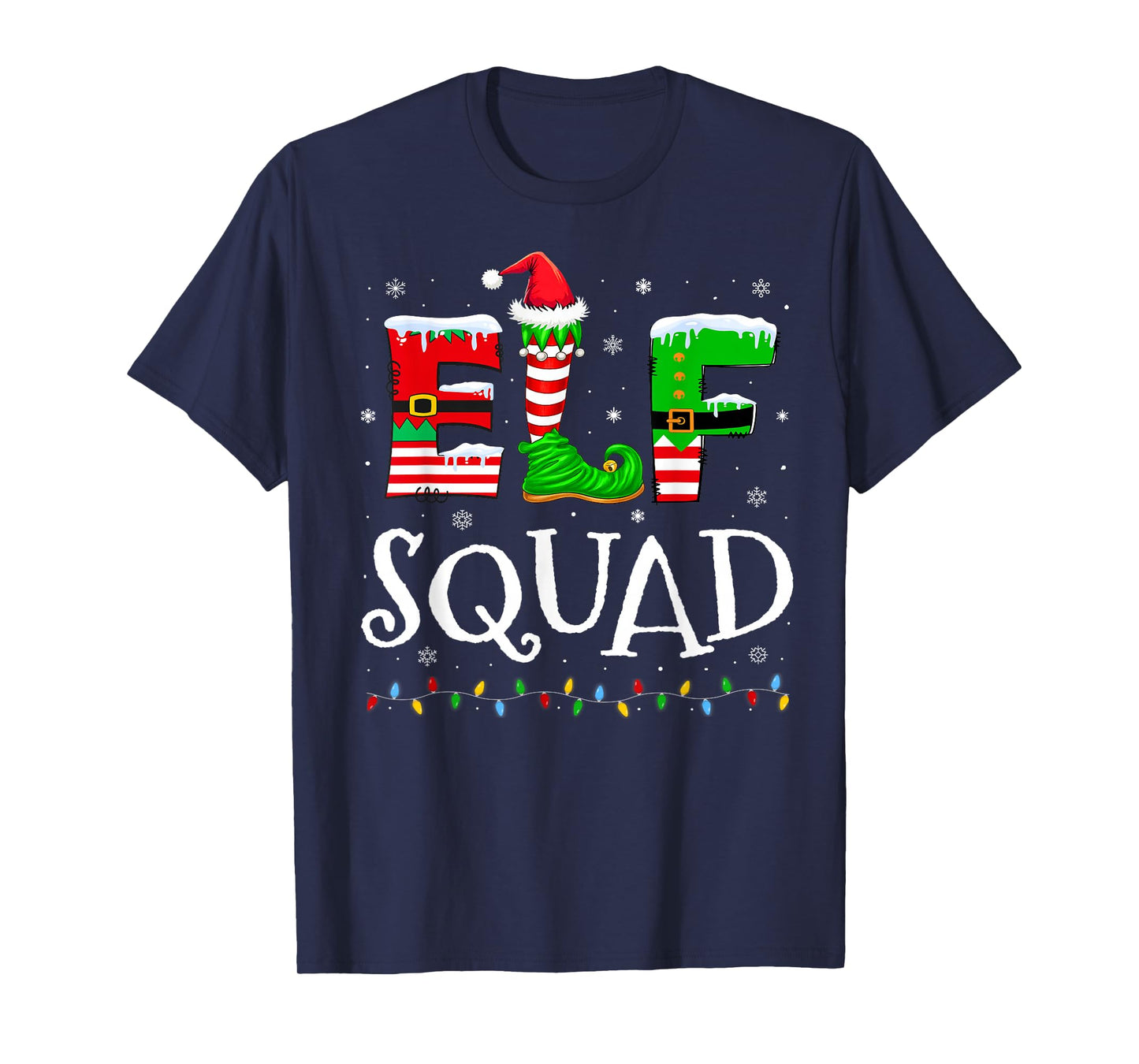 Funny Elf Squad Family Christmas Matching Pajamas Xmas Tee T-Shirt