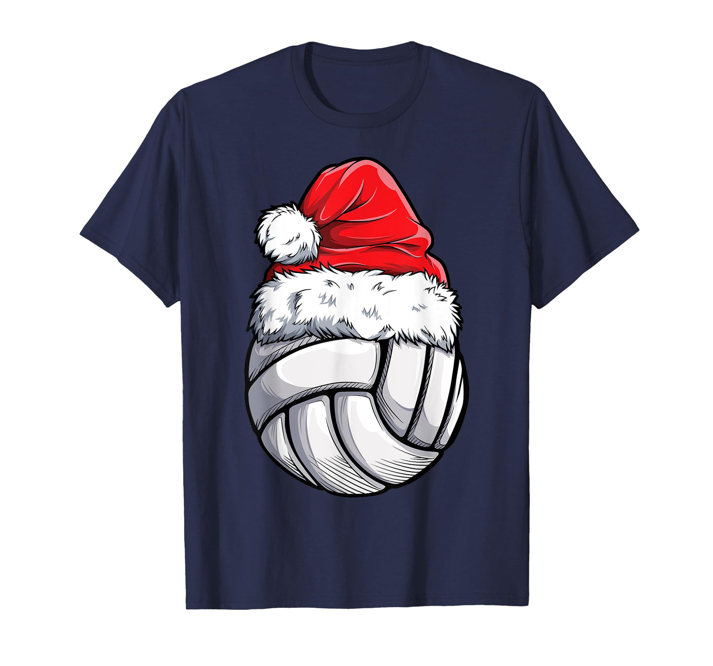 Christmas Volleyball Ball Santa Hat Xmas Girls Women Sports T-Shirt