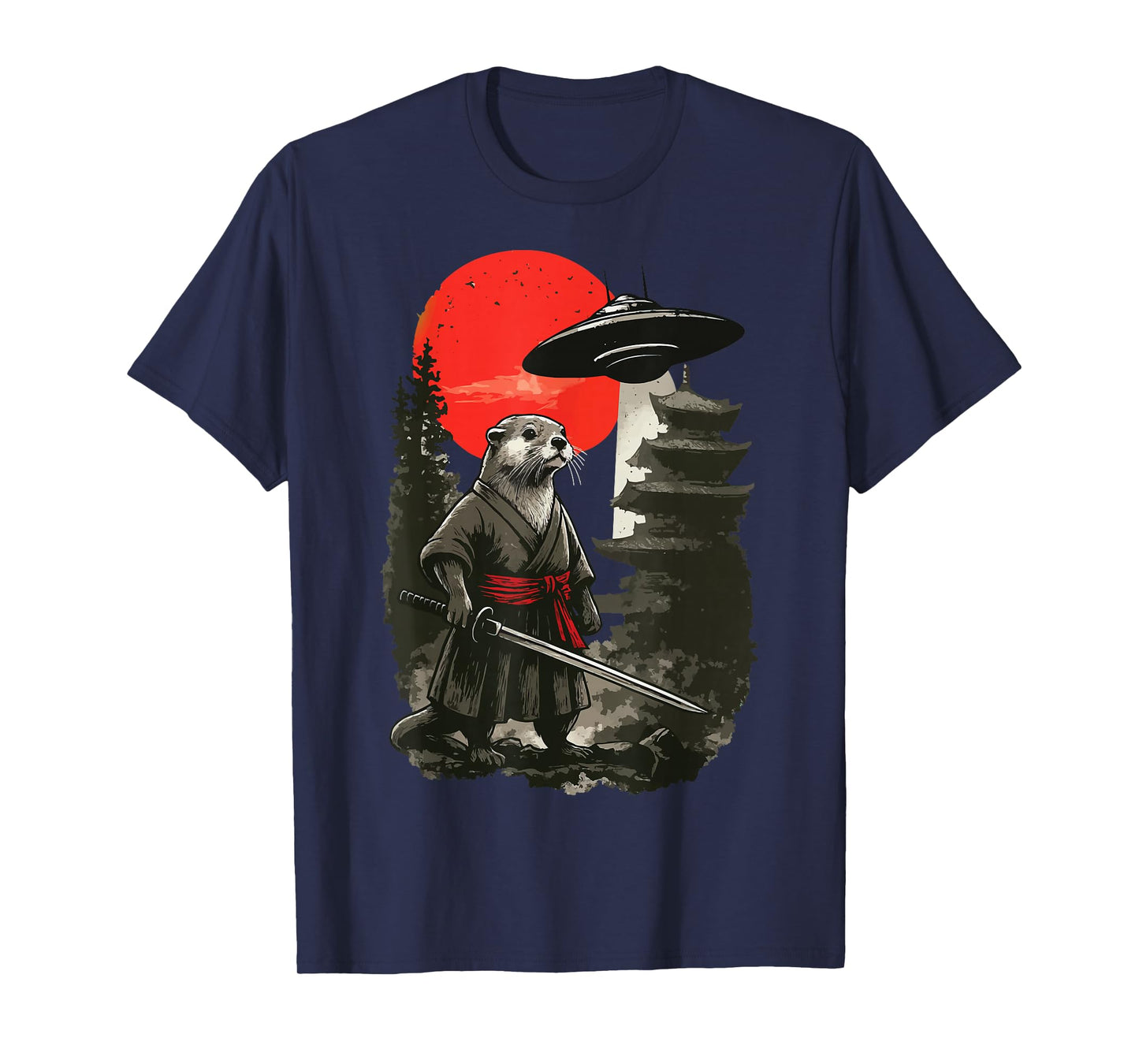 Otter Samurai UFO Alien T-Shirt