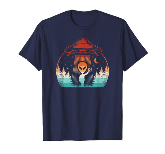 Funny Alien UFO Extraterrestrial Retro Space Men Boys Kids T-Shirt