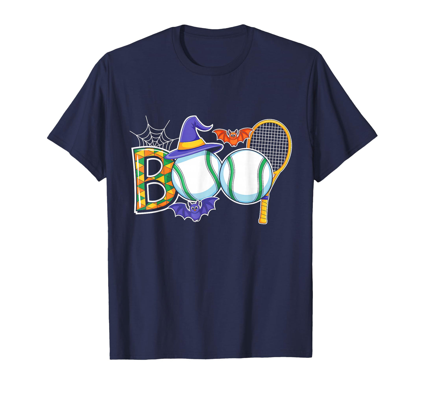 Tennis Boo Creepy Halloween Costume Pumpkin Tennis Lover T-Shirt