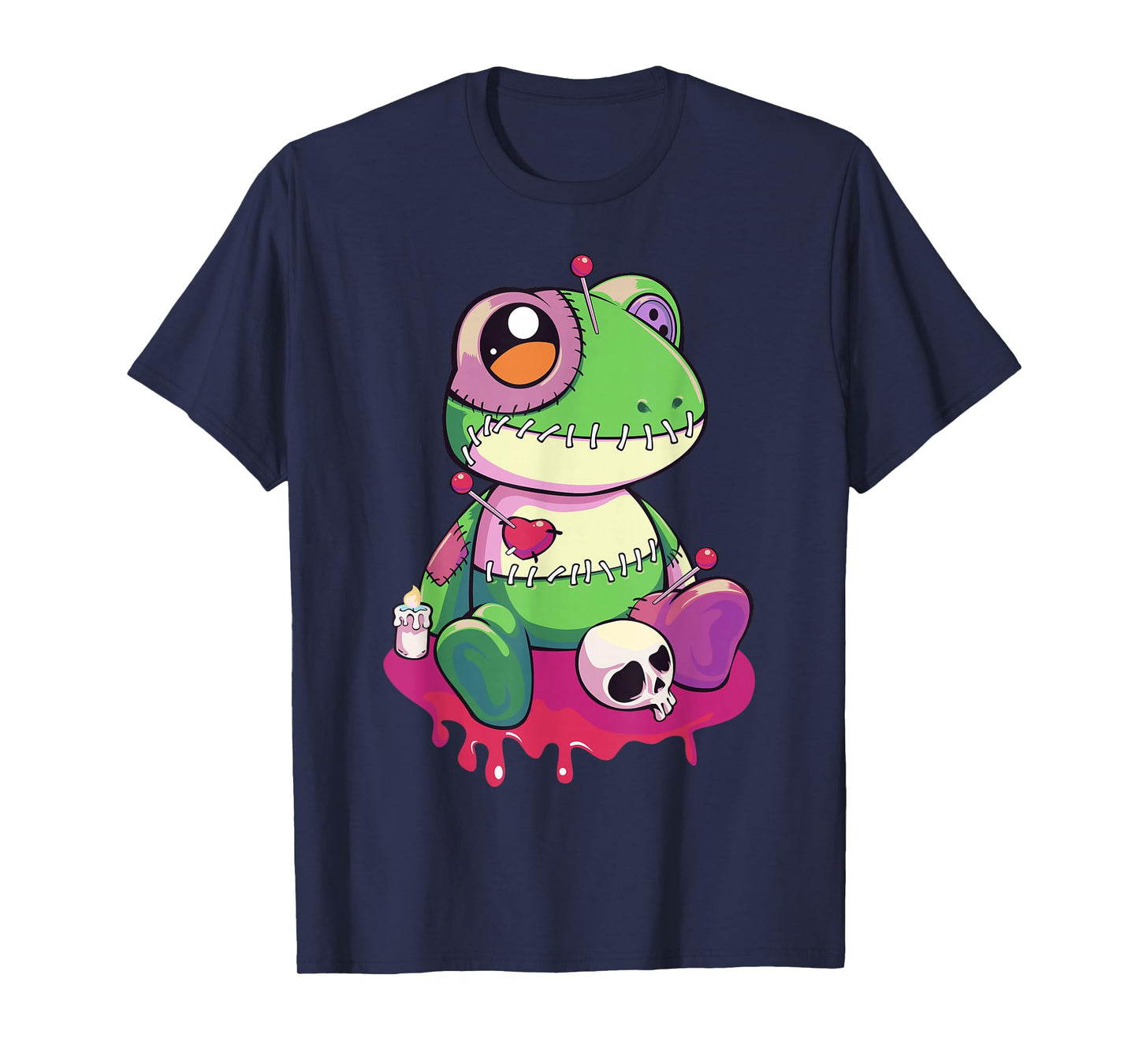 Pastel Goth Kawaii Cute Creepy Voodoo Doll Frog T-Shirt