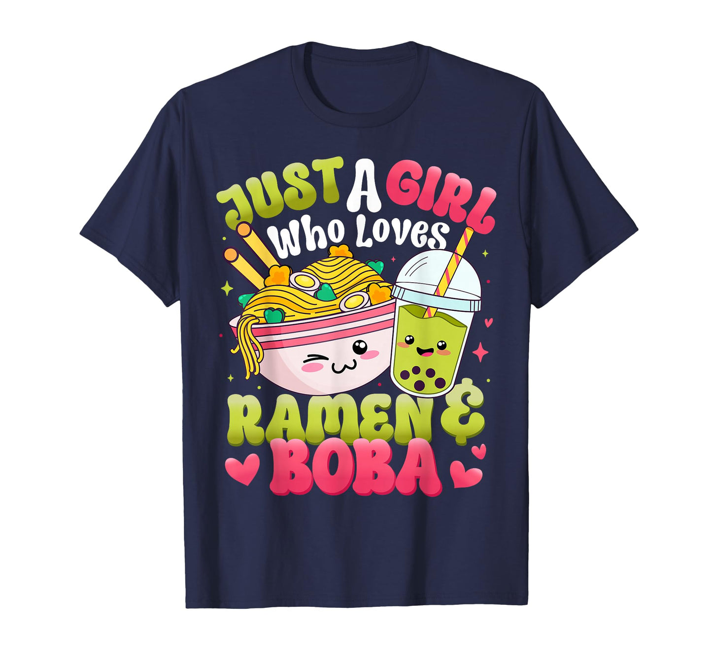 Just A Girl Who Loves Boba Tea And Ramen Bubble Tea Japanese T-Shirt