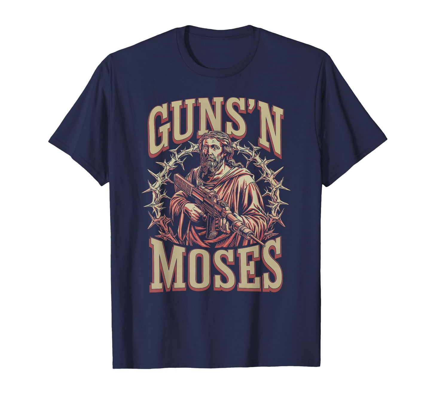 Guns N Moses, Religious Christian Bible Moses Gun Lover T-Shirt