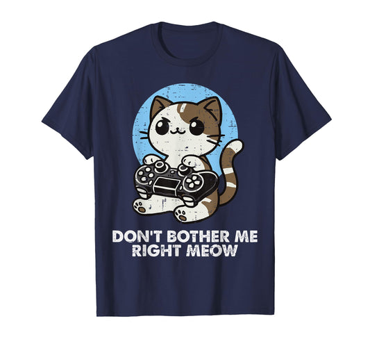 Gamer Cat Dont Bother Me Meow Cute Gaming Boys Kids Men Teen T-Shirt