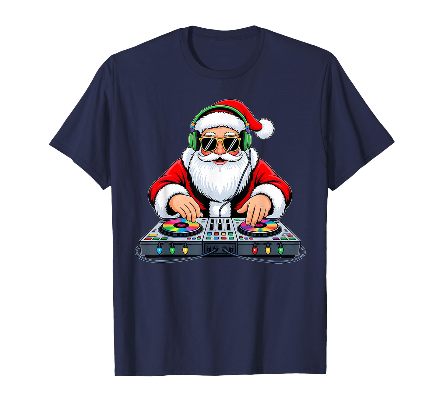 Funny Christmas DJ Santa Xmas Turntable Music Men Boys T-Shirt