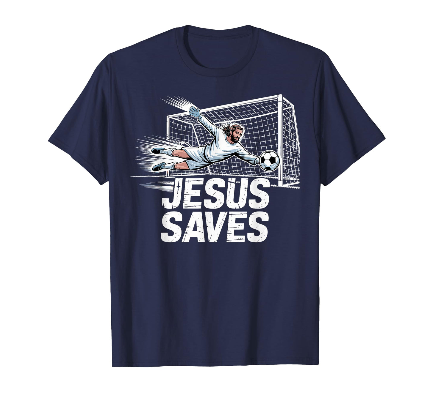Soccer Goalie Goalkeeper Jesus Saves Christian Soccer Player T-Shirt
