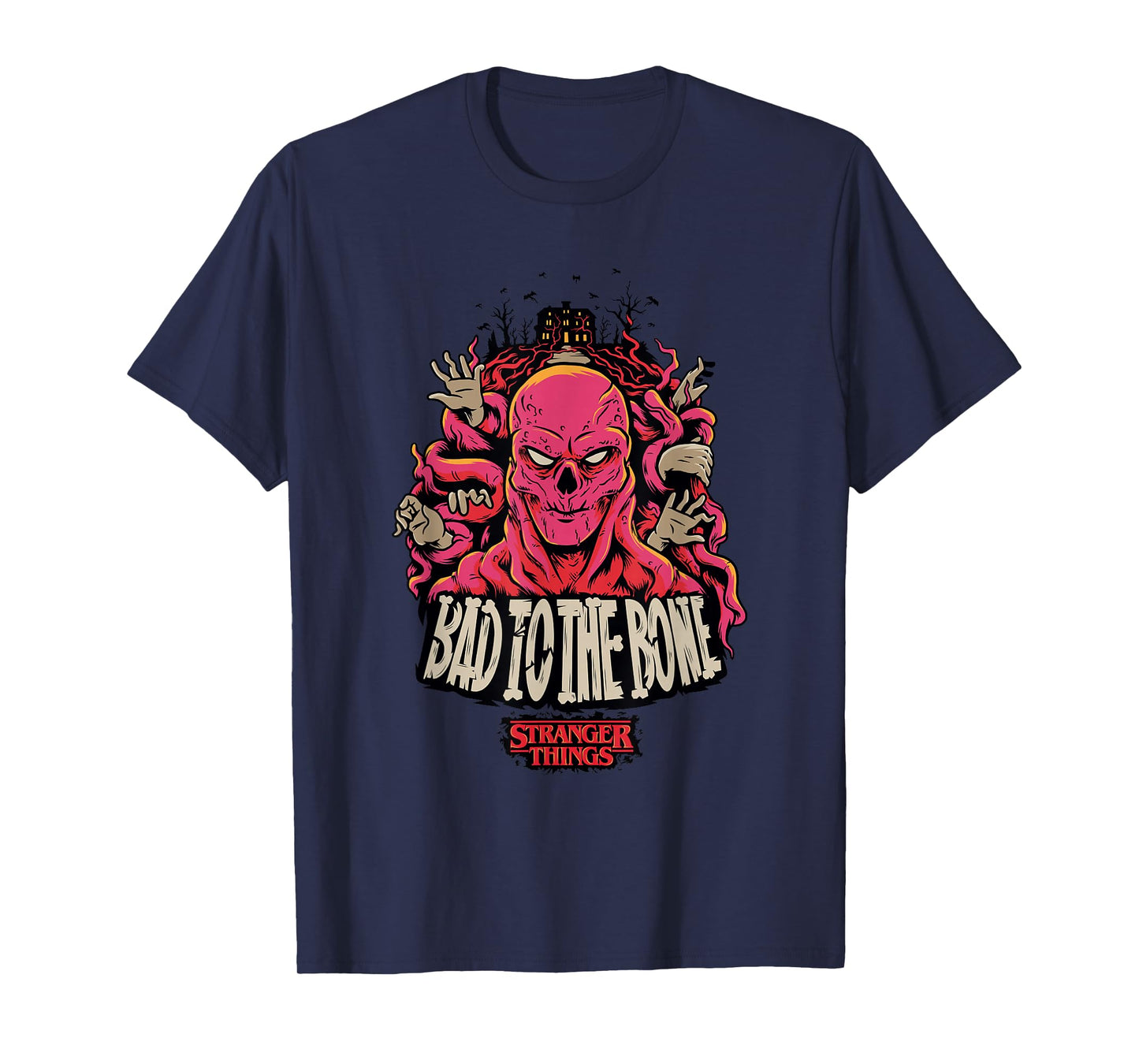 Stranger Things Halloween Vecna Bad To The Bone Big Poster T-Shirt