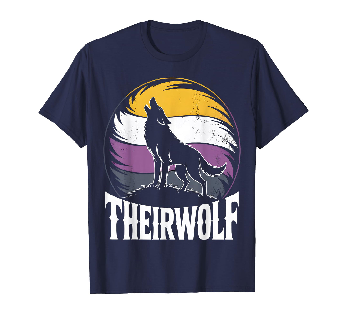 Theirwolf Non-Binary Pride Werewolf T-Shirt