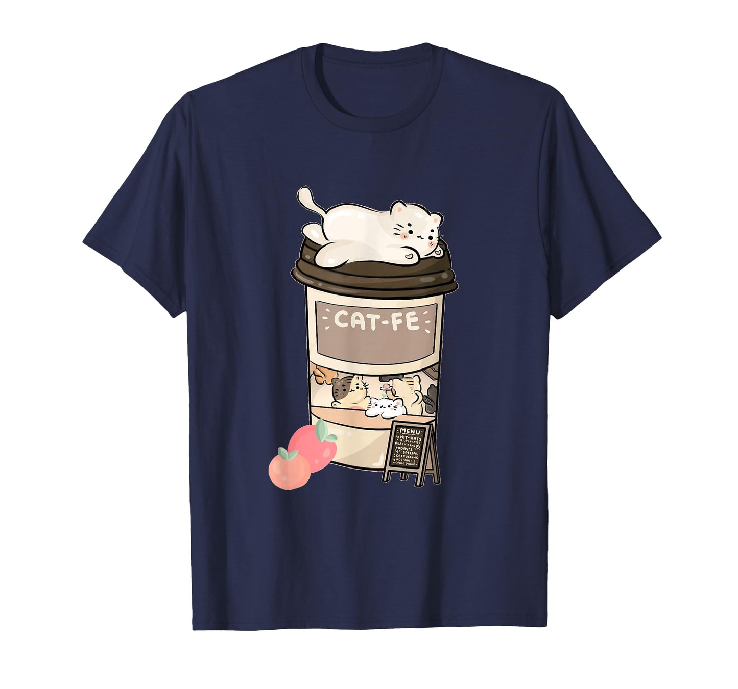 Cute Cat Cafe, Kawaii Cat Coffee, Anime Neko Kitty, Cat Puns T-Shirt