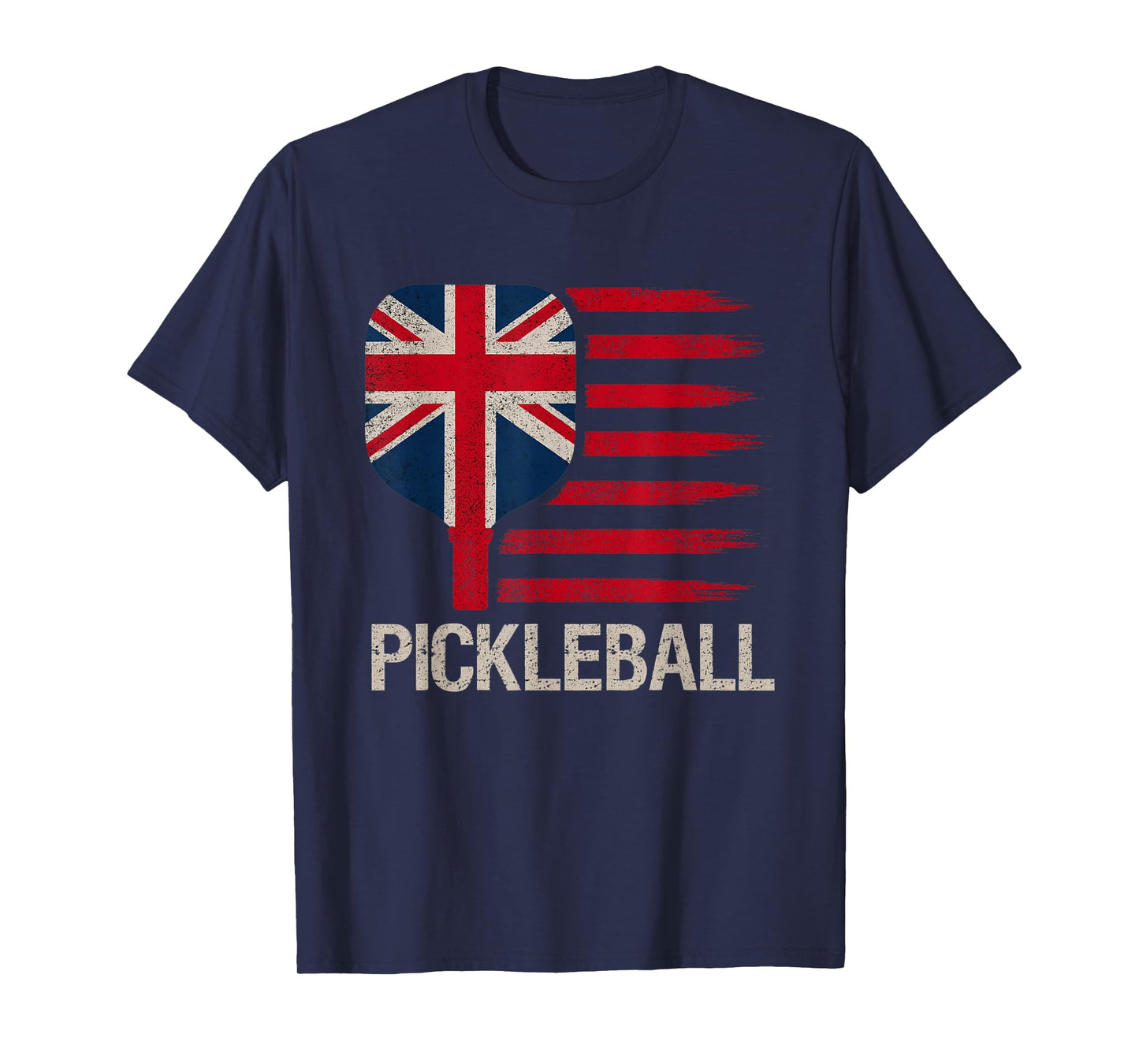 Pickleball Lover Player Paddle UK Flag Grunge T-Shirt