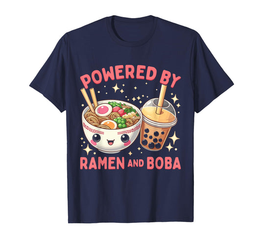Powered by Ramen and Boba Ramen Boba Bubble Tea T-Shirt