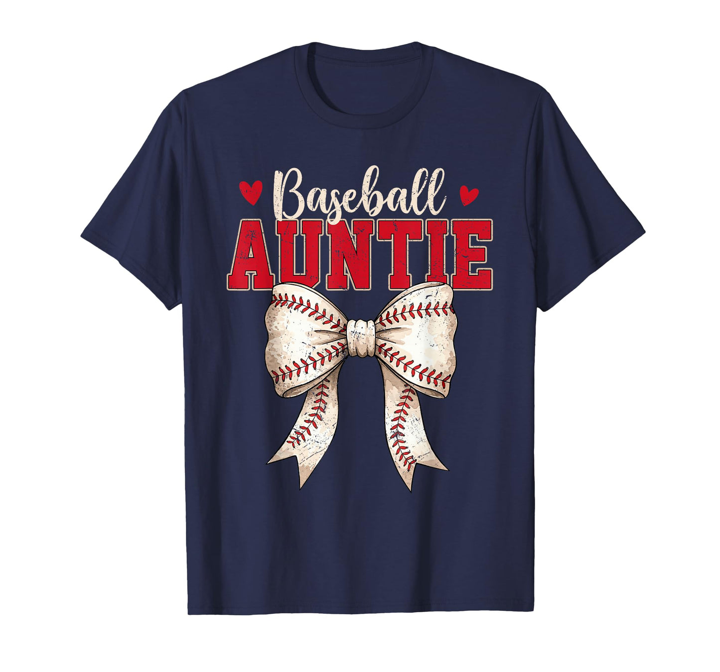 Baseball Auntie Coquette Bow Game Day Mothers Day T-Shirt