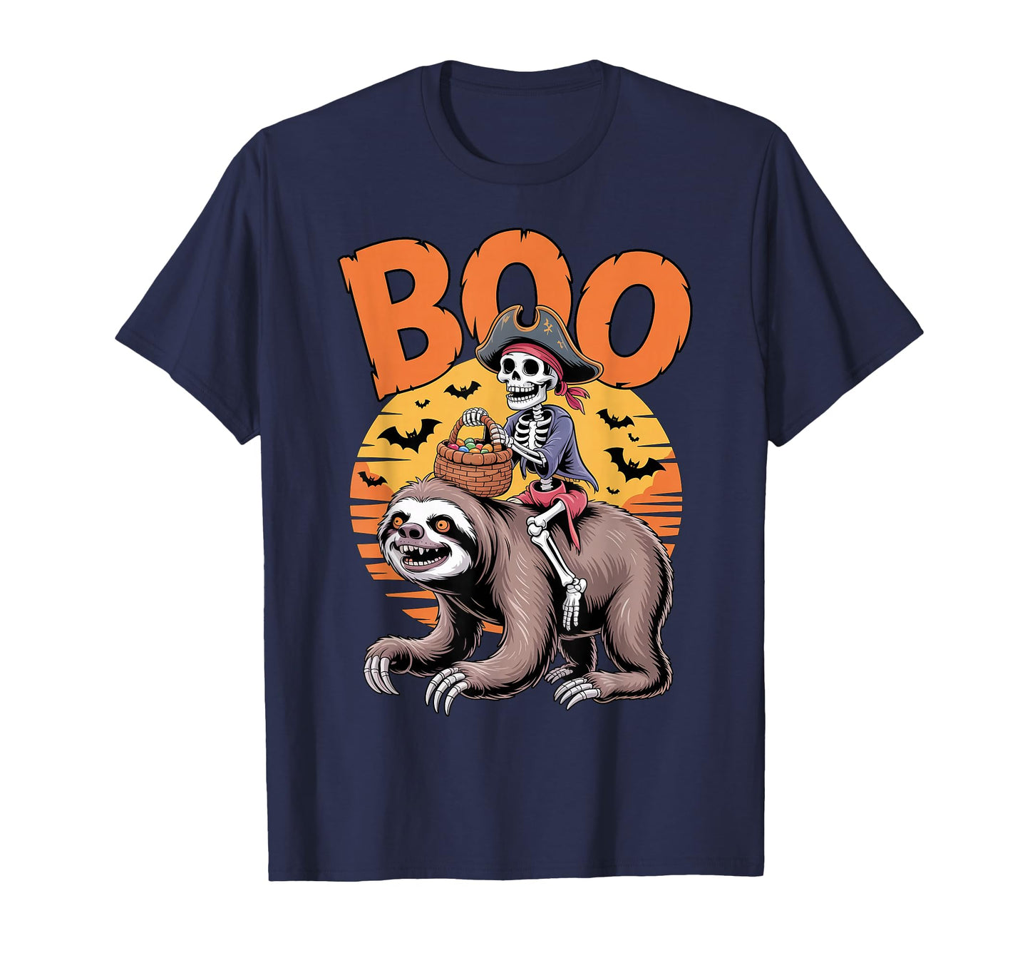 Spooky Sloth Costume on Boo Sloth Halloween T-Shirt