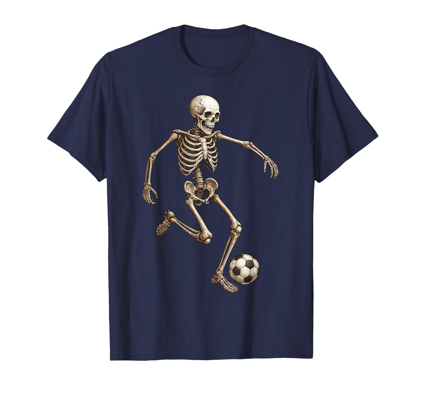 Skeleton Soccer Retro Halloween Costume Funny Men Boys Kids T-Shirt