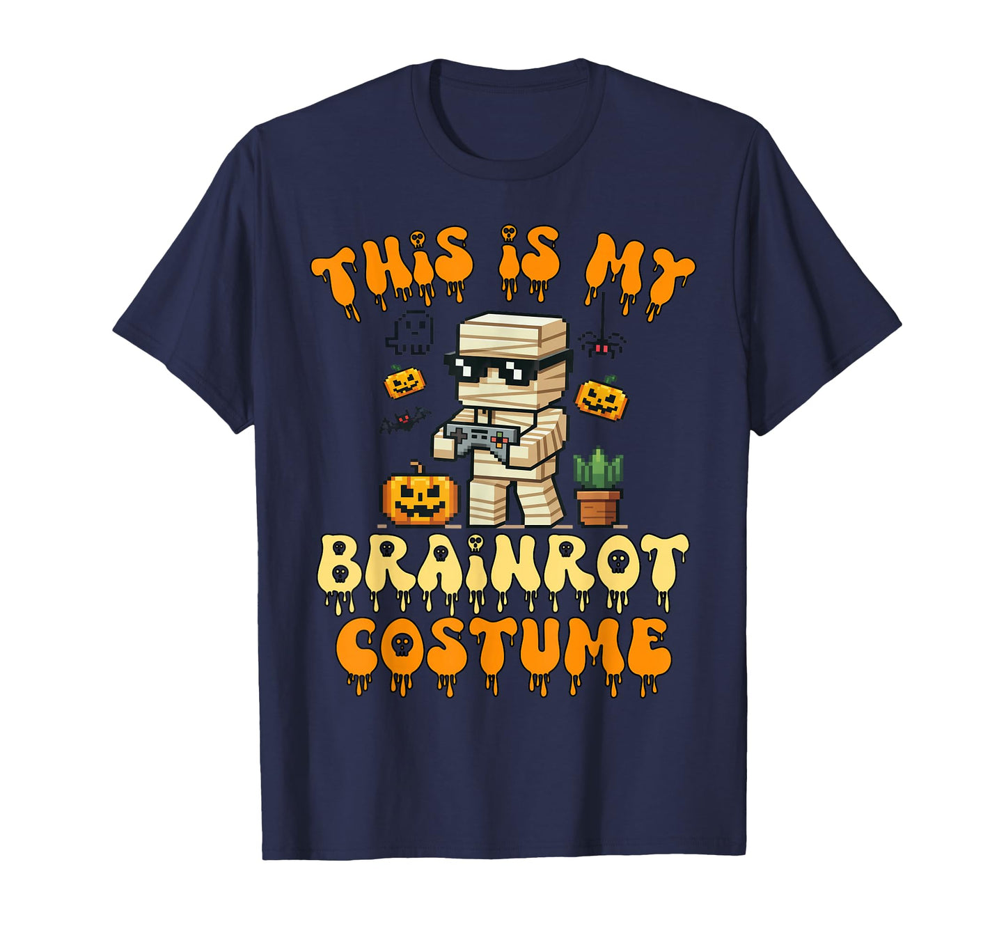 Brain Rot Halloween Costume Shirt Kids Zombie Brainrot Gamer T-Shirt