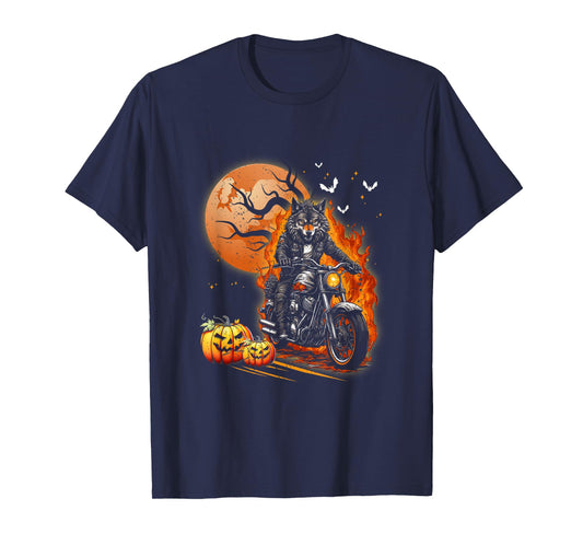 Werewolf Biker For Motorcycle Lovers Halloween Costume T-Shirt
