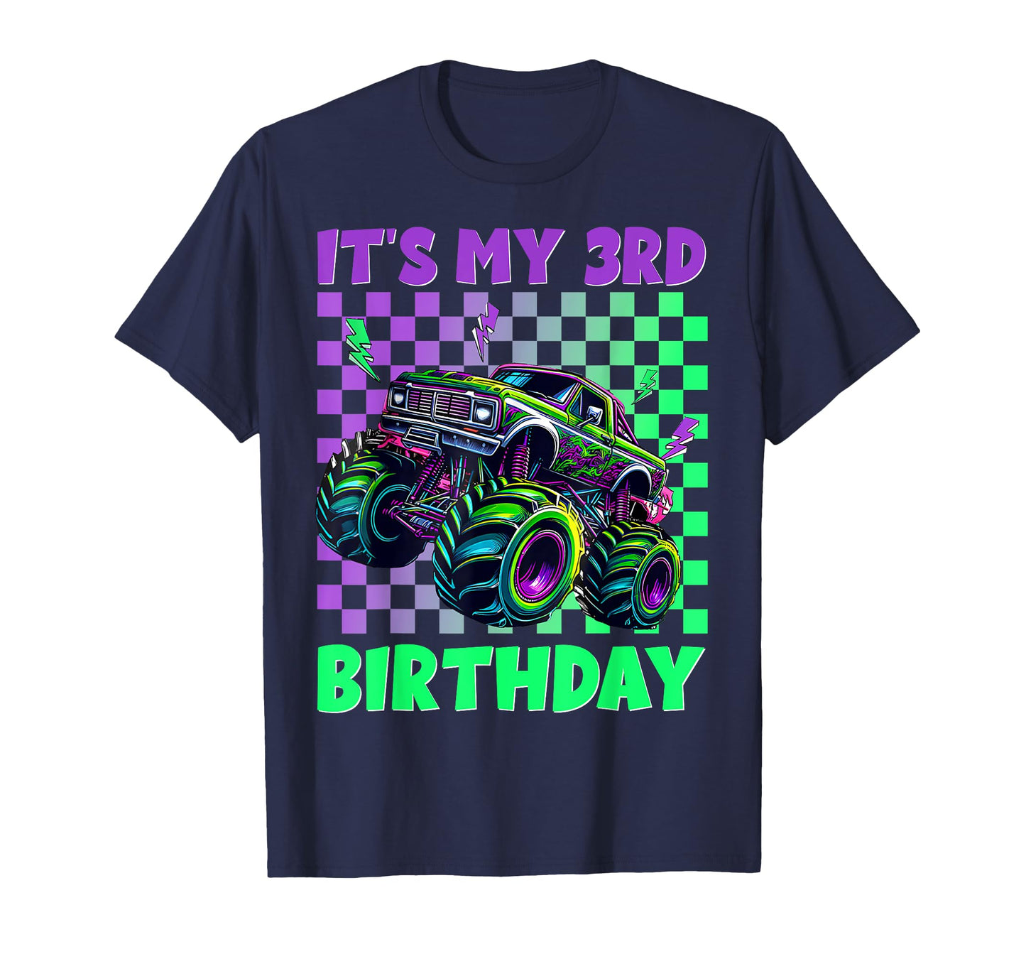 Funny It's My 3rd Birthday Boy Monster Truck 3 Year Old Kids T-Shirt
