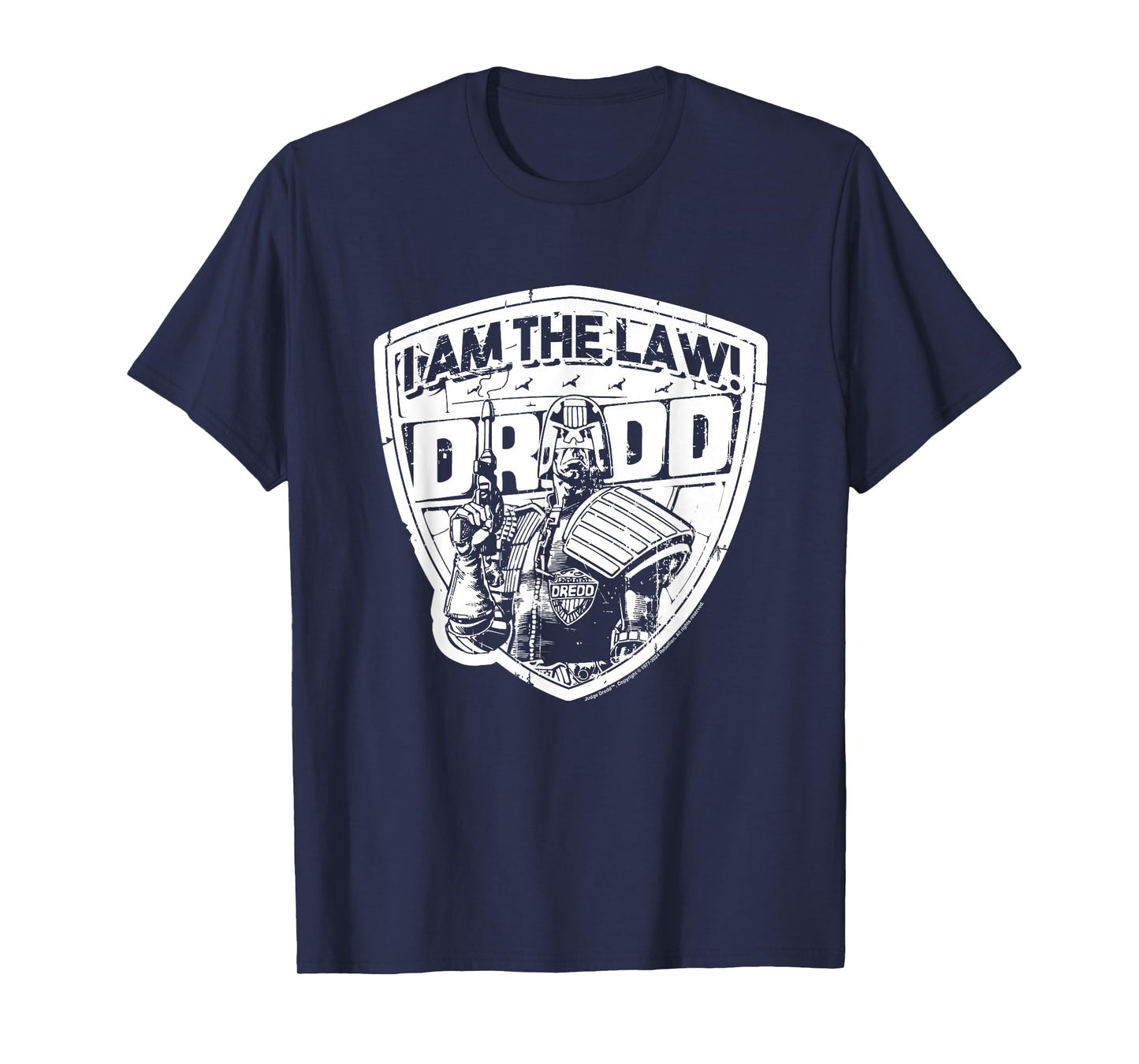 Judge Dredd I Am The Law! Comic Badge 2000 AD T-Shirt
