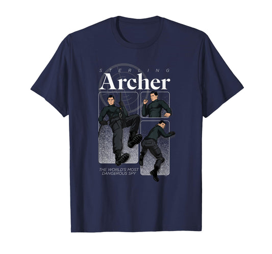 Archer World's Most Dangerous Spy Funny Cartoon T-Shirt