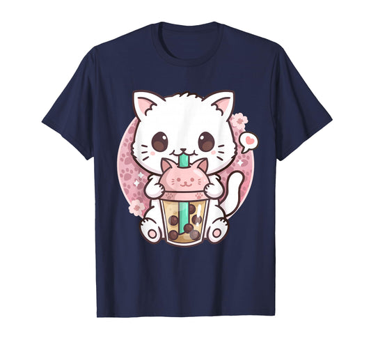 Boba Cat Boba Tea Bubble Tea Kawaii Anime Cat Kawaii Neko T-Shirt