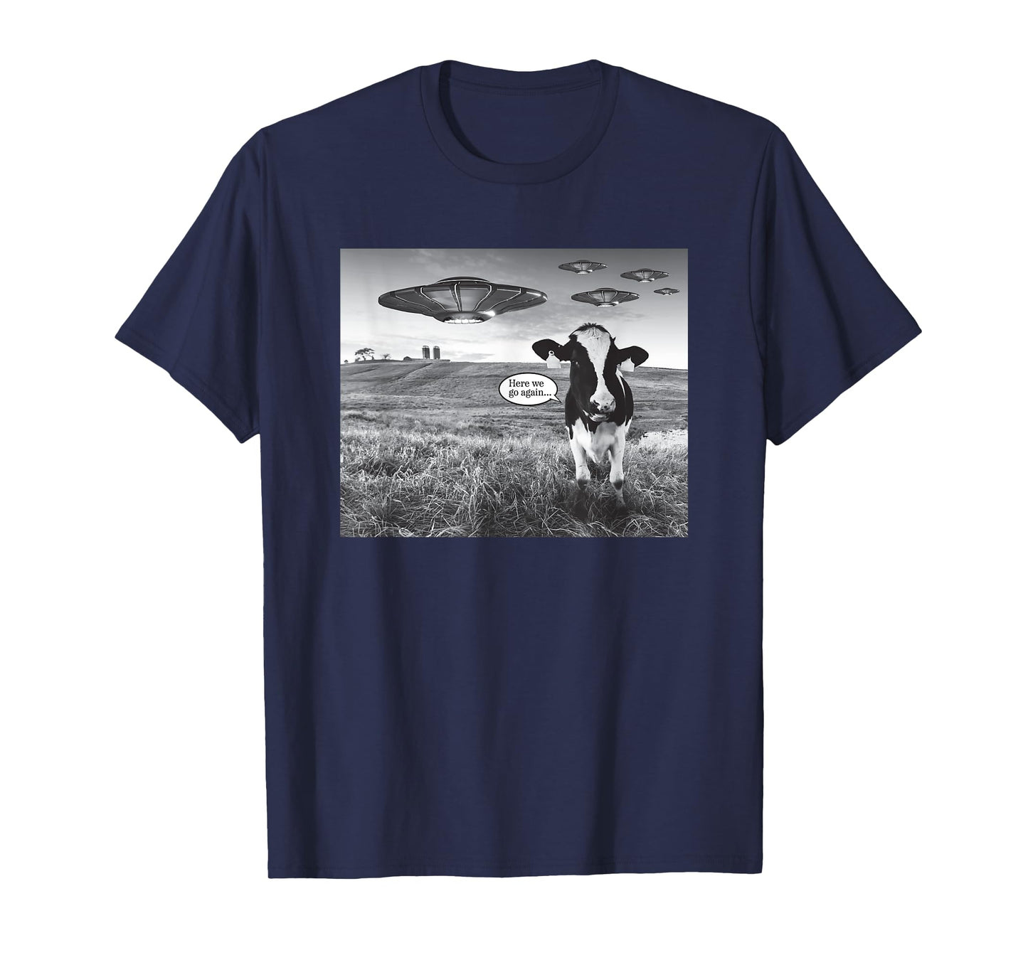 Funny Cow Selfie With Alien T-Shirt