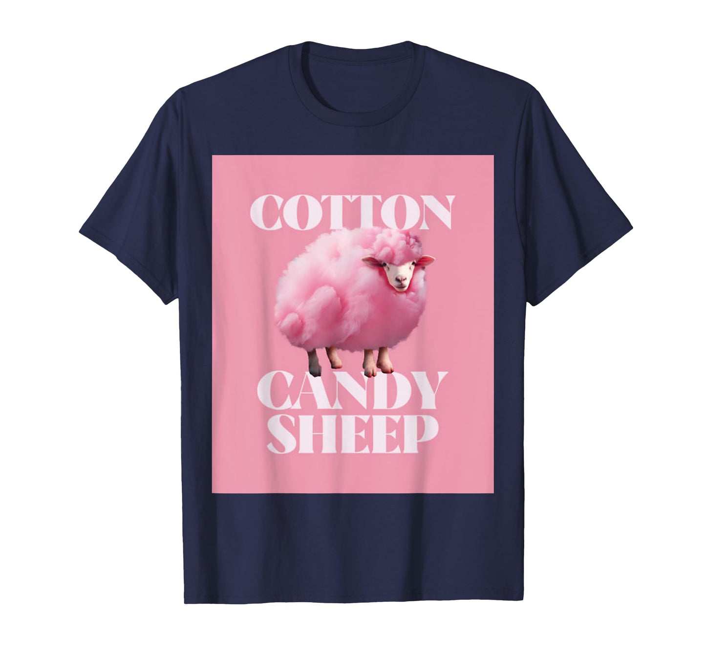 Fun Cute Fluffy Pink Sheep Design T-Shirt
