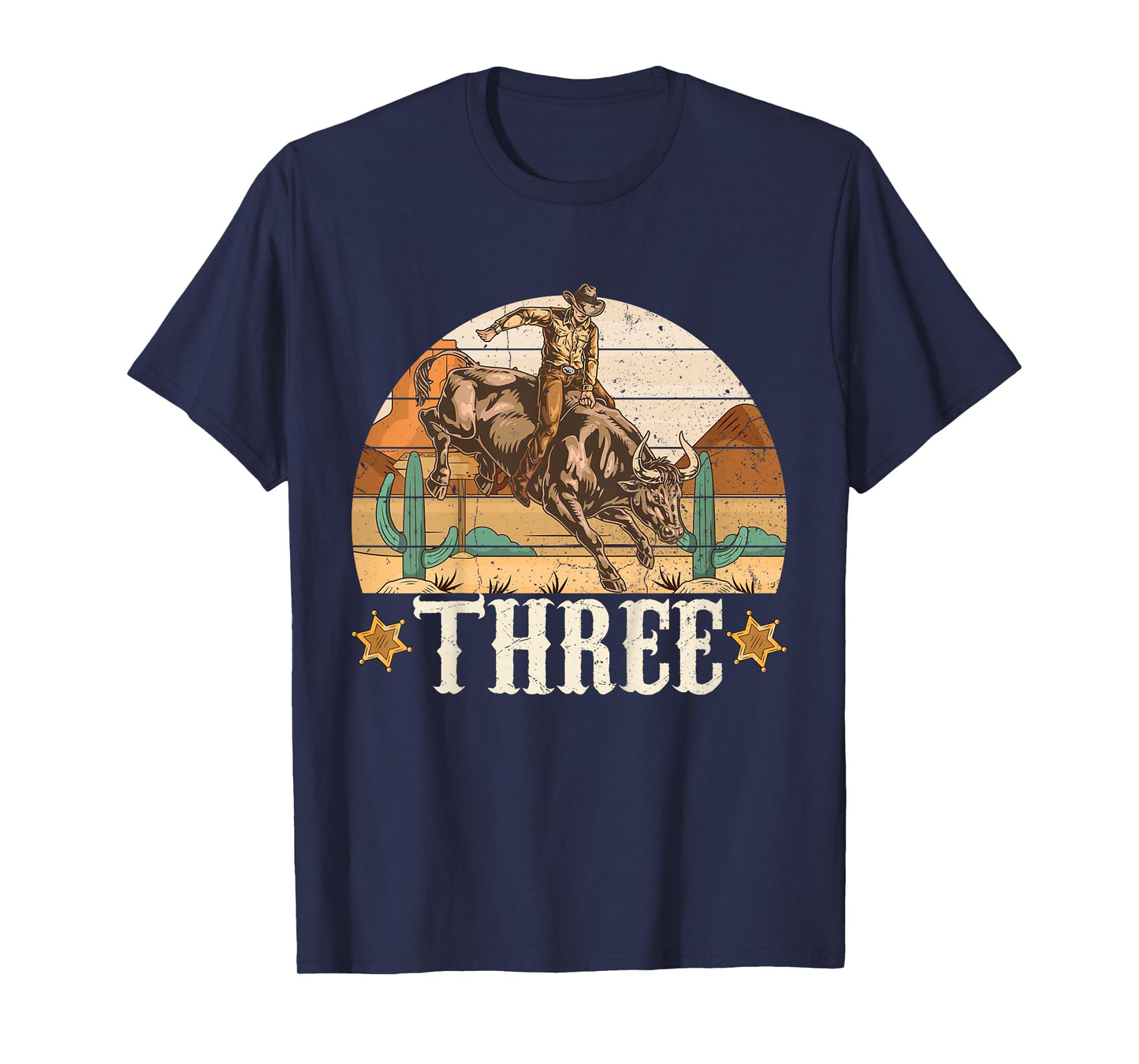 Bull Riding 3rd Birthday 3 Years Old Boy Cowboy Rodeo T-Shirt
