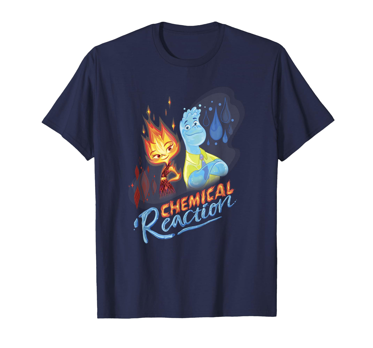 Disney Pixar Elemental Chemical Reaction Ember & Wade Shot T-Shirt
