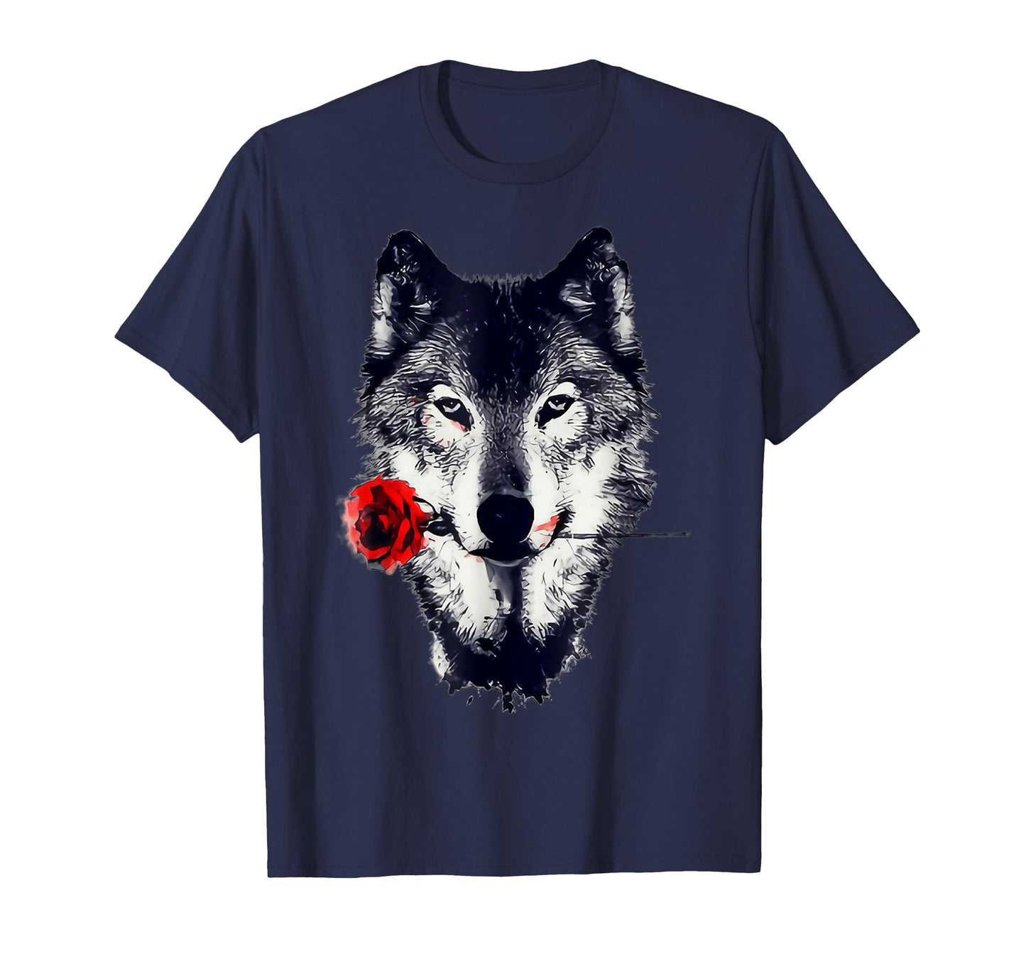 Wolf Rose Art Gift T-Shirt