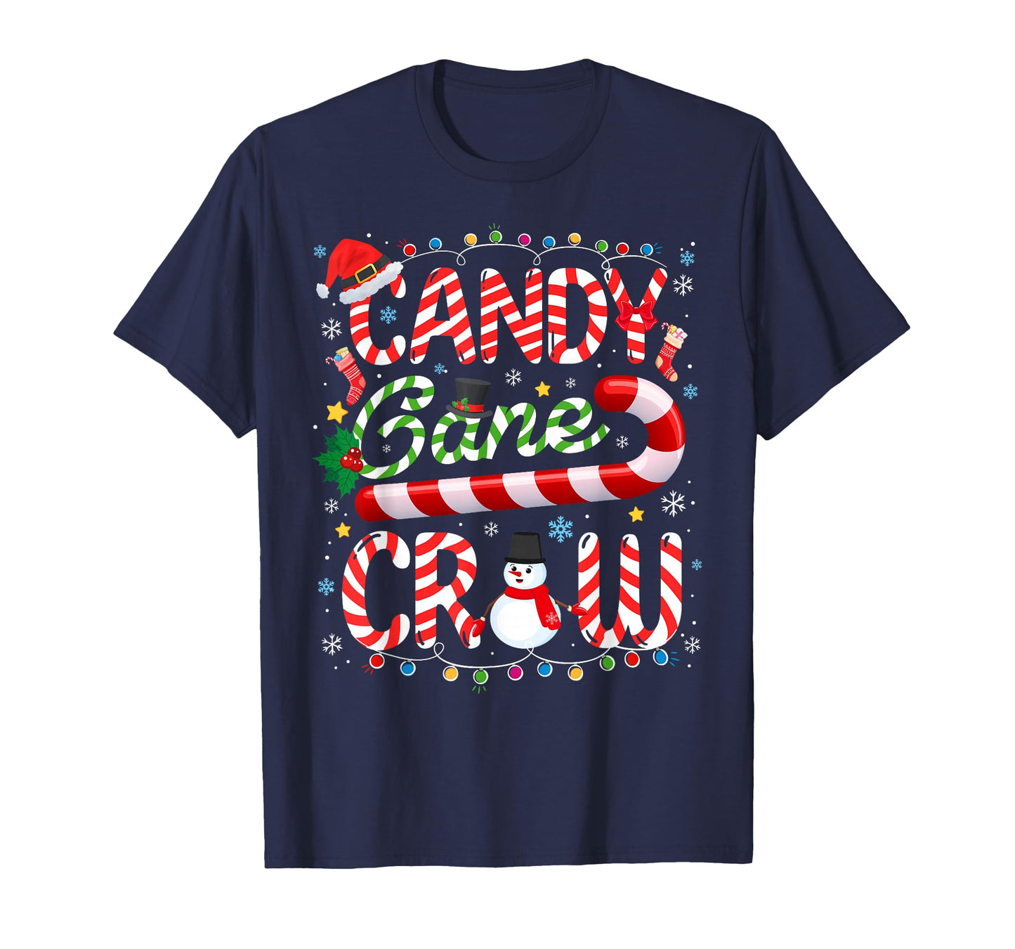 Candy Cane Crew Christmas Pajamas Adult Men Women Kids T-Shirt