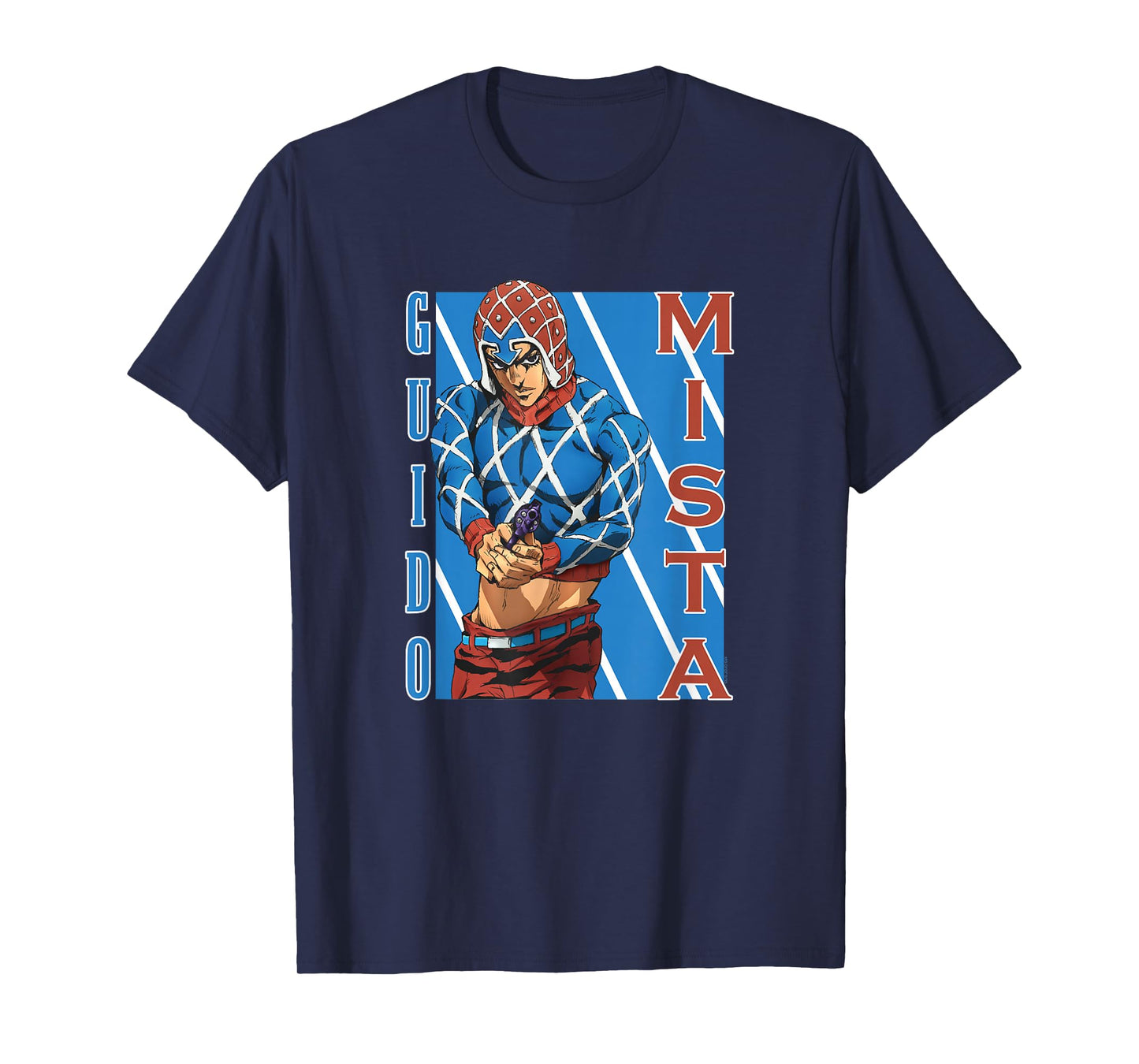 JoJo Part 5 Golden Wind Guido Mista Six Bullets Pose Anime T-Shirt
