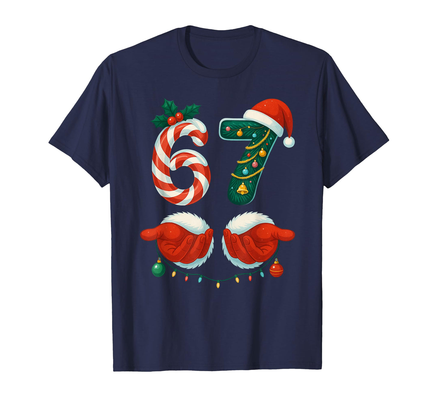 67 Christmas 6 7 Meme Pajamas Holiday Gen Alpha Slang T-Shirt
