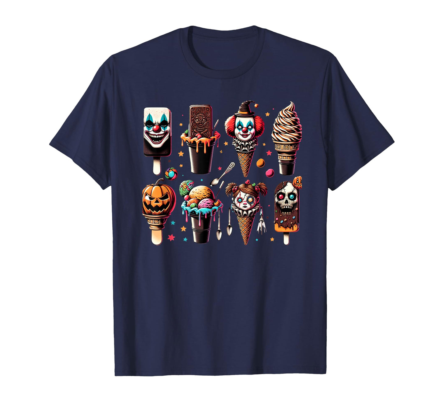 Vintage Horror Movie Summer Popsicle Halloween Summerween T-Shirt