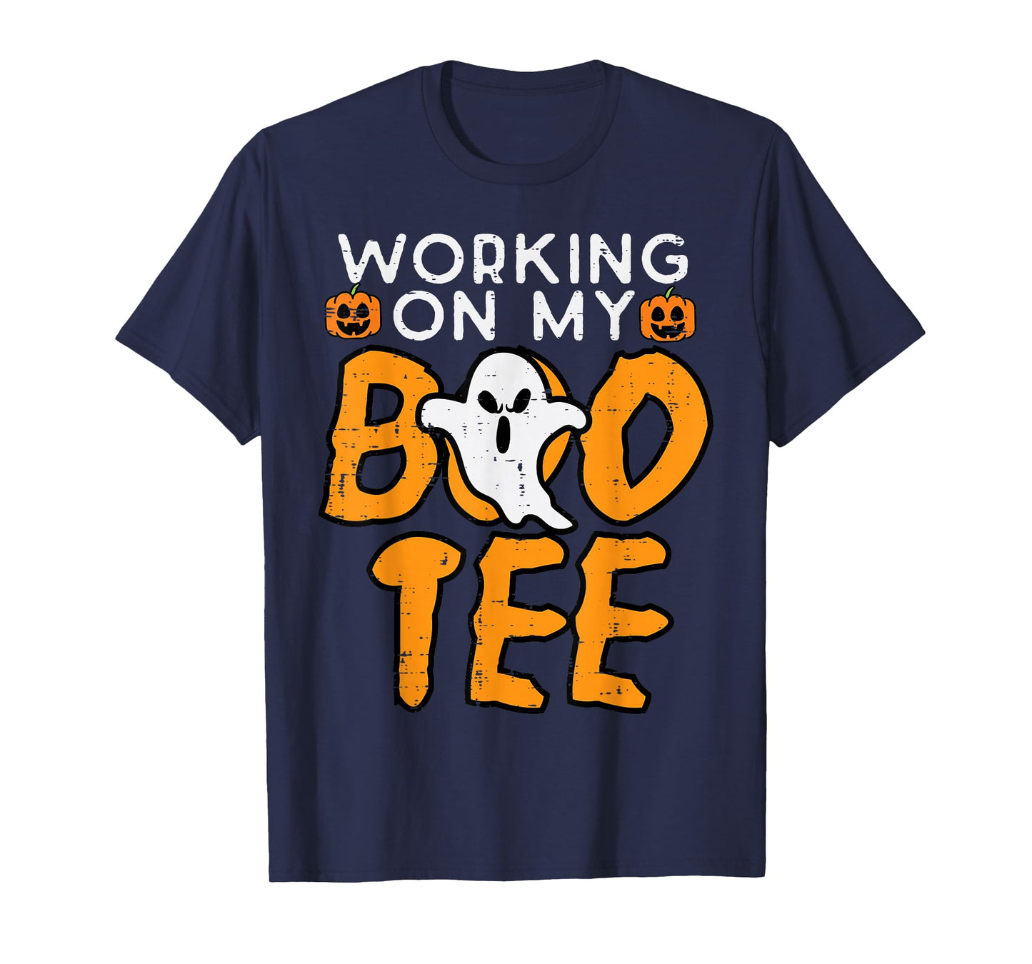 Working On My Boo Tee Gym Fun Yoga Pilates Fitness Halloween T-Shirt