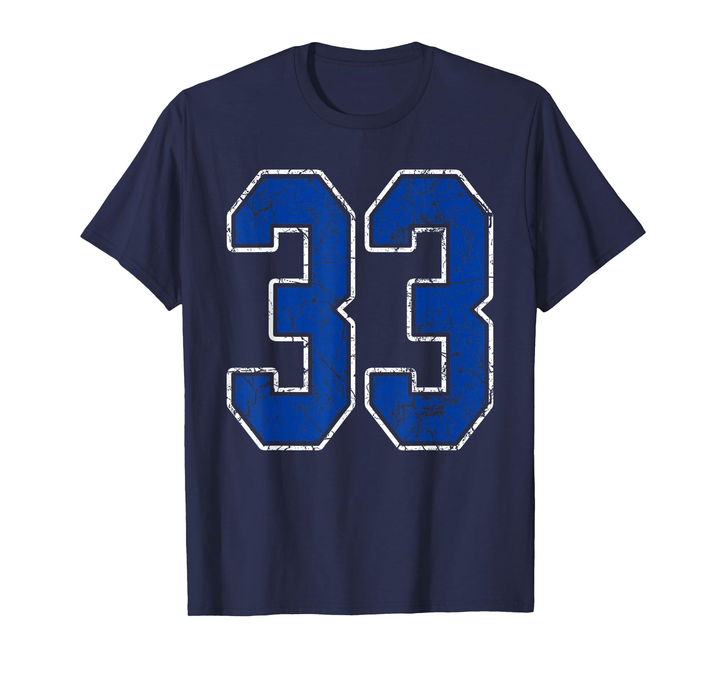 Royal Blue and White Number 33 Jersey Player Uniform #33 Fan T-Shirt