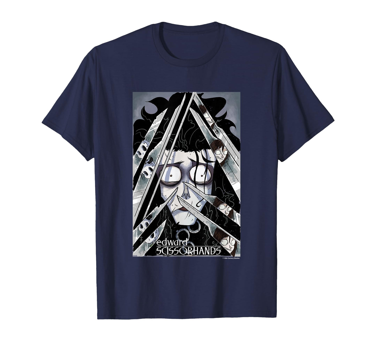 Edward Scissorhands Edward Behind Scissors Comic Book Poster T-Shirt