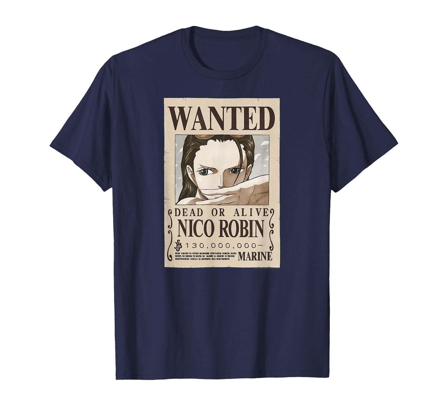 One Piece Anime Nico Robin Wanted Poster T-Shirt